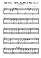 Téléchargez l'arrangement pour piano de la partition de noel-we-wish-you-a-merry-christmas en PDF